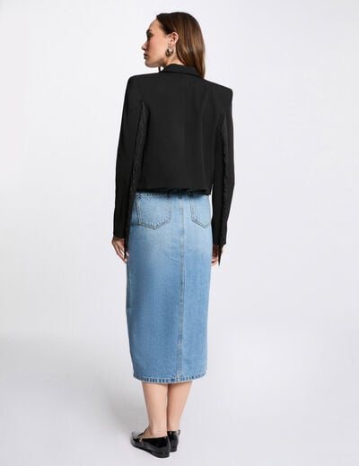 Blazer with fringes black women