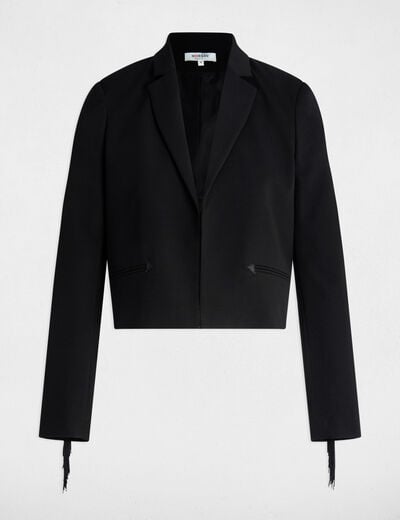 Blazer with fringes black women