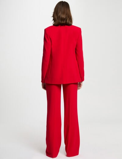 Waisted buttoned blazer red women