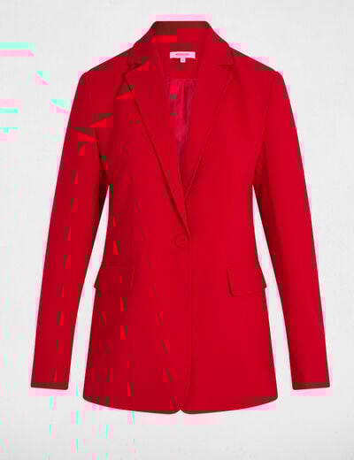 Waisted buttoned blazer red women