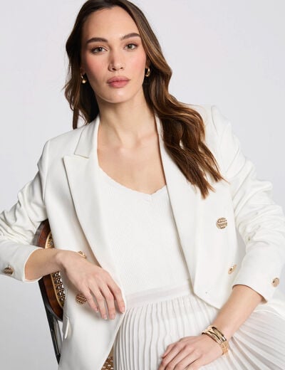 Double breasted blazer white women