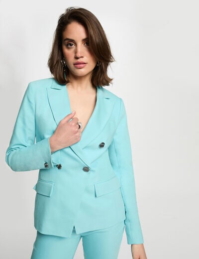 Double breasted blazer sky blue women