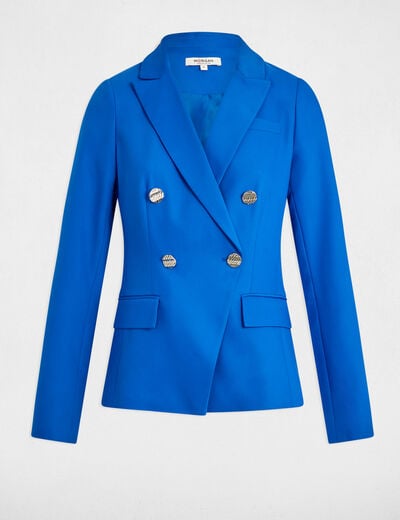 Double breasted blazer electric blue women