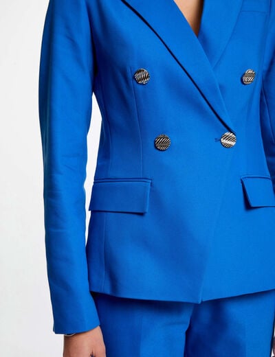 Double breasted blazer electric blue women