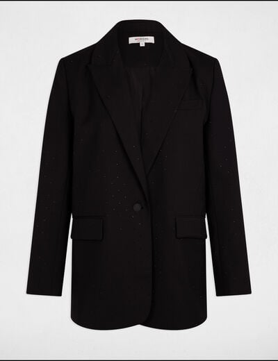 Long blazer with sequins black women