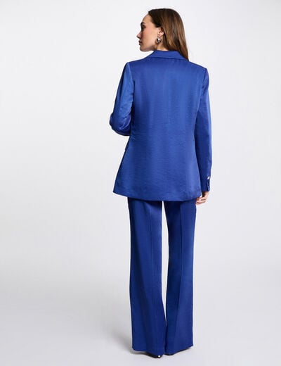 Suede blazer electric blue women