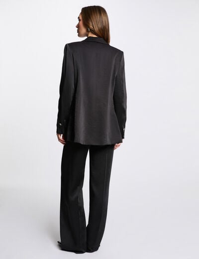 Suede blazer black women