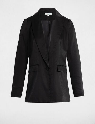 Suede blazer black women