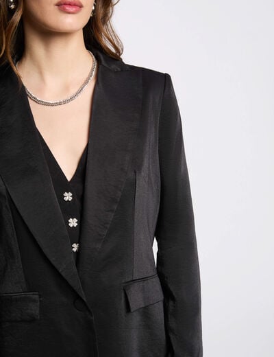 Suede blazer black women