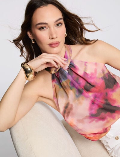 Sleeveless printed blouse multicolor women