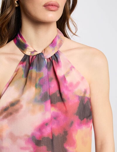 Sleeveless printed blouse multicolor women