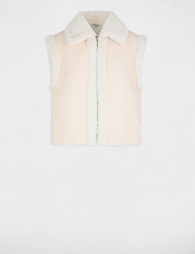 Short sleeveless jacket ivory women