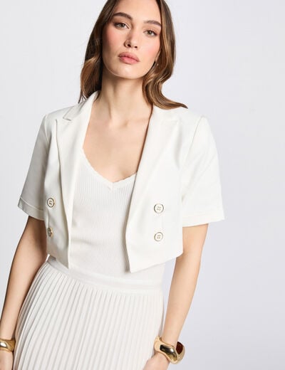 Short-sleeved bolero white women