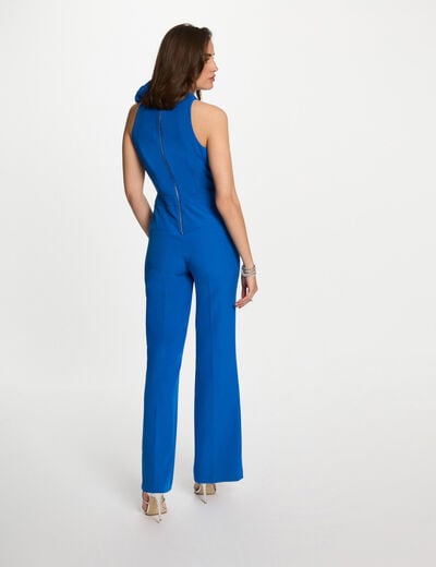 Jumpsuit with ruffles electric blue women