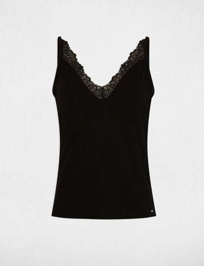Vest top thin straps black women
