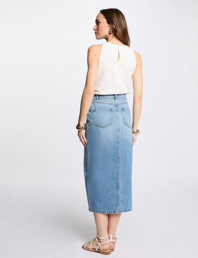 Sleeveless vest top white women