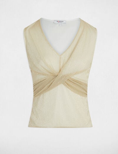 Sleeveless vest top gold yellow women