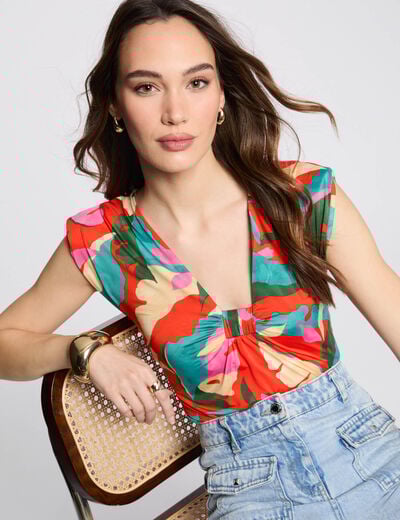 Sleeveless vest top multicolor women