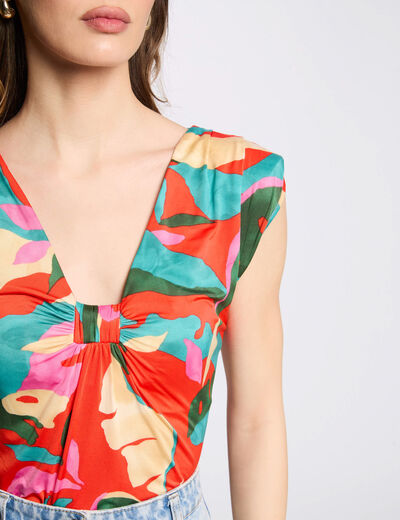 Sleeveless vest top multicolor women