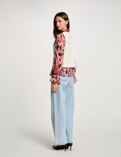 Sleeveless cardigan V-neck ivory women