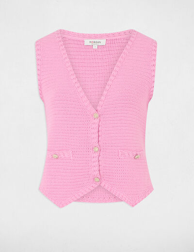 Sleeveless cardigan pink women