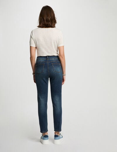 Slim cropped jeans stone wash denim women