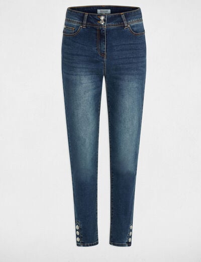 Slim cropped jeans stone wash denim women