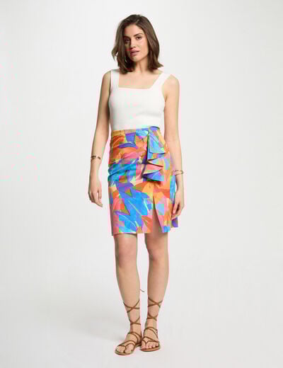 Printed fitted skirt multicolor women