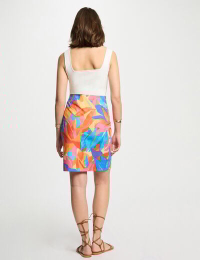 Printed fitted skirt multicolor women
