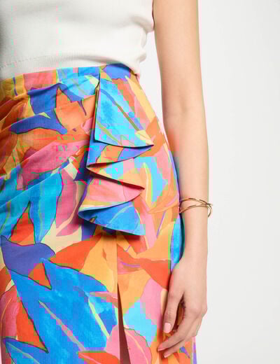 Printed fitted skirt multicolor women