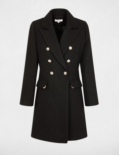 Double breasted coat black women
