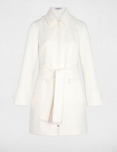 Zipped long coat white women