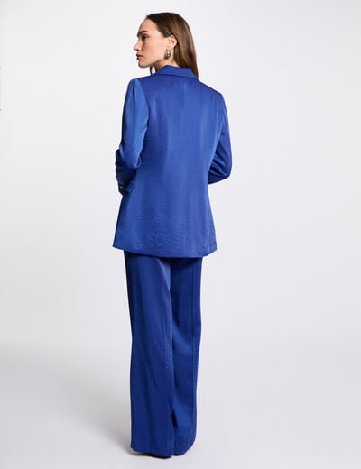 Loose straight trousers electric blue women