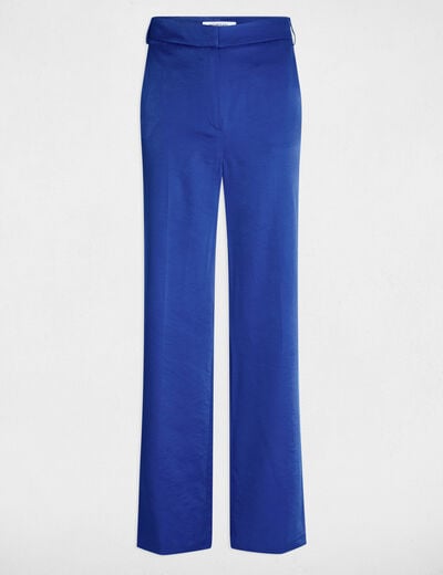 Loose straight trousers electric blue women