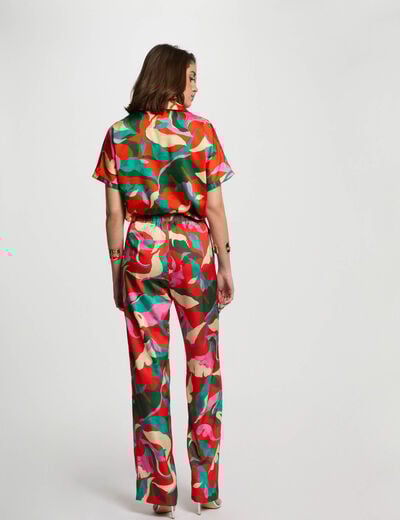 Printed straight trousers multicolor women