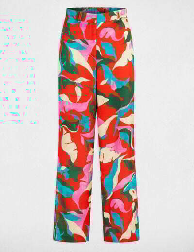 Printed straight trousers multicolor women