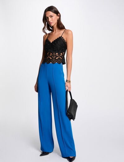 Loose wide leg trousers electric blue women