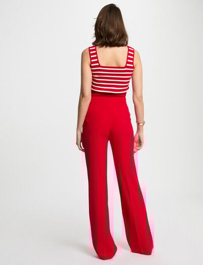 Wide leg trousers with darts red women