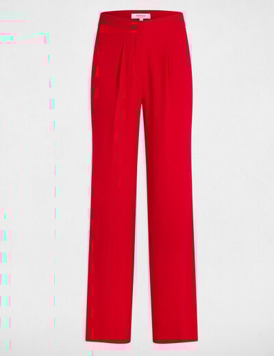 Wide leg trousers with darts red women