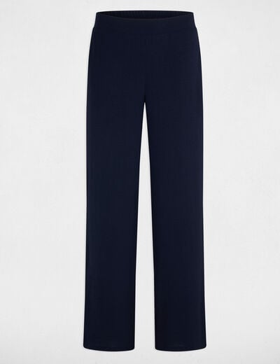 Loose wide leg trousers navy blue women