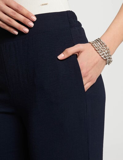 Loose wide leg trousers navy blue women