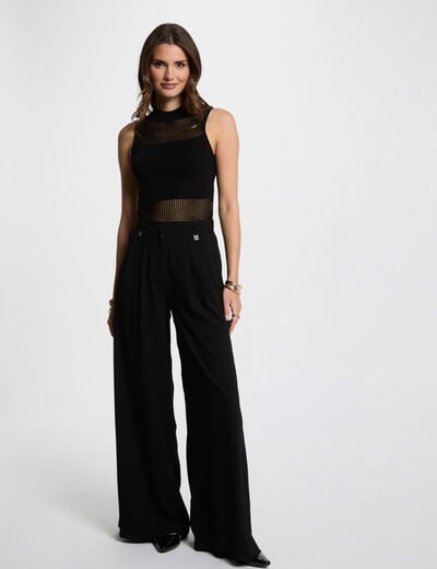 Loose wide leg trousers black women