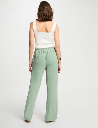 Loose wide leg trousers light green women