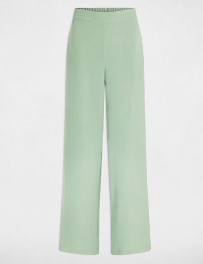 Loose wide leg trousers light green women