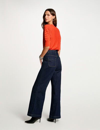 Jumper 3/4-length sleeves dark orange women