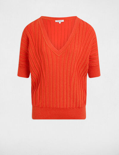 Jumper 3/4-length sleeves dark orange women