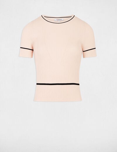 Short-sleeved jumper light pink women