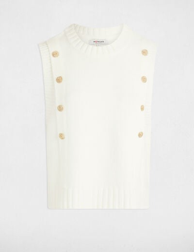 Sleeveless jumper white women