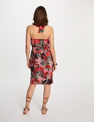 Printed fitted dress multicolor women