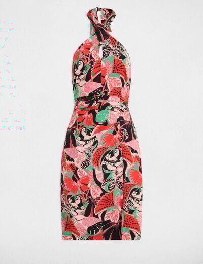 Printed fitted dress multicolor women